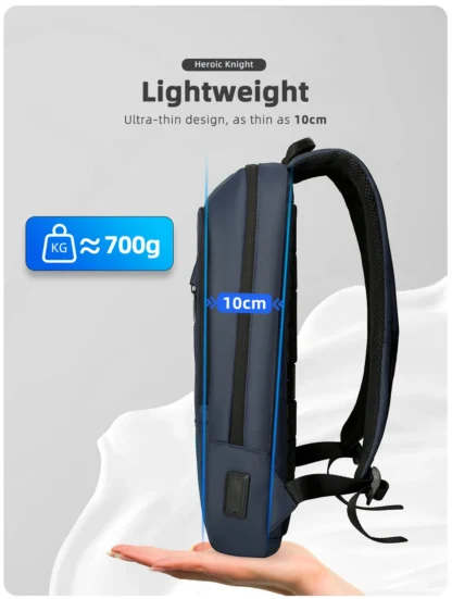 HK Slim Backpack For Men 15.6 Inch Laptop Bags Waterproof Minimalist Business Backpack With USB Charging Casual Travel Work Bag - Image 18