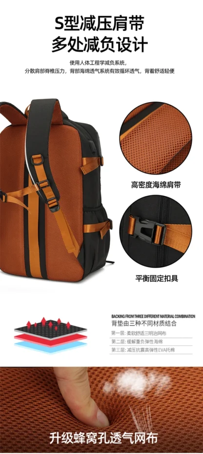 Outdoor backpack for travel, 50L waterproof camping backpack for women and men, backpack with shoe compartment - Image 17
