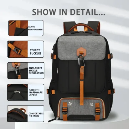 Outdoor backpack for travel, 50L waterproof camping backpack for women and men, backpack with shoe compartment - Image 5