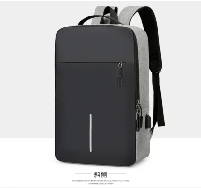 Men's Fashion Multifunctional Computer Backpack Large Capacity Waterproof Fabric Unisex Business Duty Backpack Shoulder Oxford F - Image 16