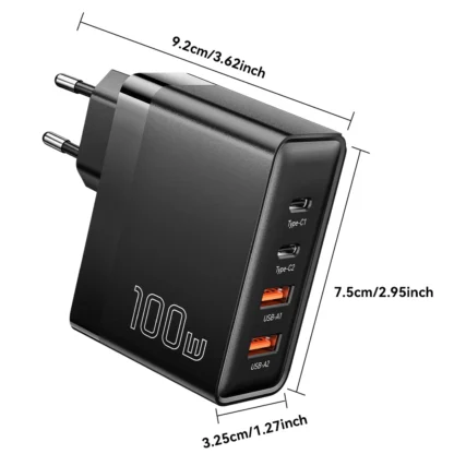 Essager 100W GaN USB Type C Caricabatterie PD QC Quick Charge 4.0 3.0 Type C Ricarica Rapida Per iPhone 16 15 14 Xiaomi Macbook - Image 6