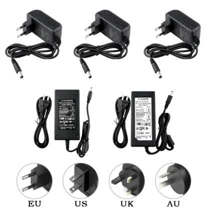 AU EU US UK Plug DC 12V 24V Power Supply Adapter 1A 2A 3A 5A 6A 8A 10A Universal Adaptor Converter For LED Neon Strip Light - Image 2