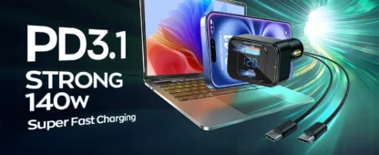 170W PD3.1 Car Charger with LED Display, USB-C Stable Fast Charging (140W+30W) for iPhone 16 Pro Max/Samsung S25 Ultra - Image 14