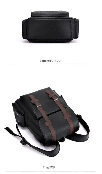 Large Capacity Soft PU Leather Backpack for Casual Business Travel - Image 34