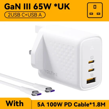 VOLTME 67W GaN Charger PD USB Type C Fast Charger Quick Charge 4.0 3.0 For IPhone Charger USB C Adapter For Laptop IPhone 15 Pro - Image 8