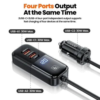 Toocki 120W PD Car Charger Quick Charger QC 3.0 PD 3.0 For iPhone 14 Samsung S23 Ultra Type-C Charger Portable USB Phone Charger - Image 2