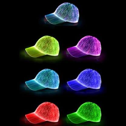 Fashion LED Light Fiber Optic Glowing Baseball Cap Bar Dance Glowing Hip Hop Couples Outdoor Wear Performance Props - Image 12