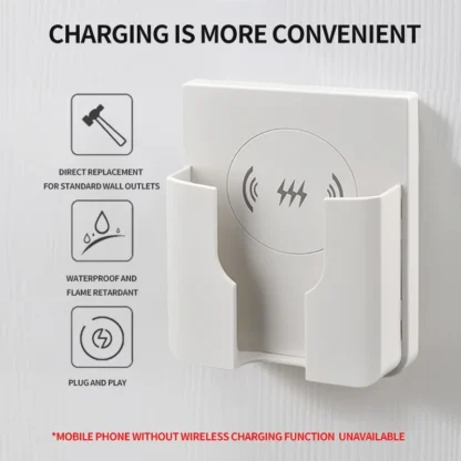 QI Universal Flush Wall Mount Wireless Charger,15W Fast Charging Stand for Phones,AC 110–220V - Image 3