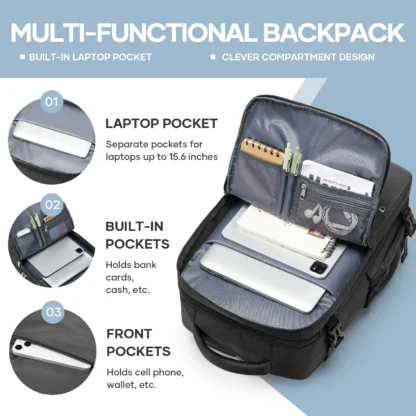 Ryanair 40x20x25 Luggage Cabin Bag, 40x30x20 Bag Men Women 15.6inch Laptop Bag Business  Travel Backpack，College School Backapck - Image 2