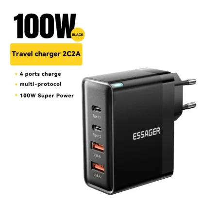 Essager 100W GaN USB Type C Caricabatterie PD QC Quick Charge 4.0 3.0 Type C Ricarica Rapida Per iPhone 16 15 14 Xiaomi Macbook - Image 11