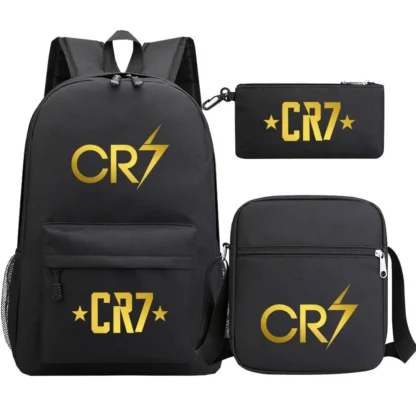 Football Ronaldo CR7 Backpack 3pcs/set School Bags for Girls Boy Laptop Travel Knapsack Women Rucksack Shoulder Bags Pen Case - Image 10