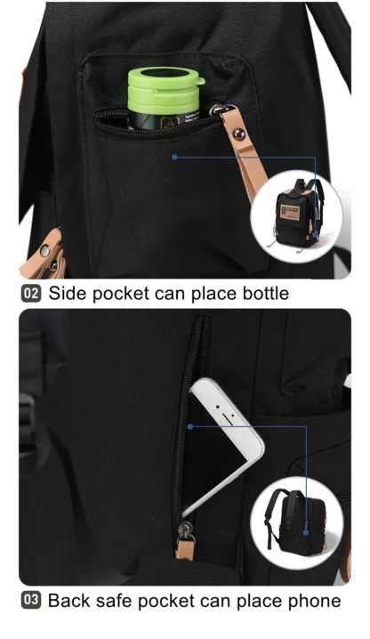 Travel Backpack Airplane Large Capacity Multi-Function Lightweight Oxford Waterproof College Casual Bag Notebook Bagpacks - Image 30