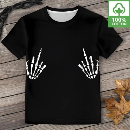 New Men's Gothic Skull Graphic T-shirts Youth Oversized Personalized Y2K Clothes Unisex Streetwear Soft 100% Cotton Short Sleeve - Image 9