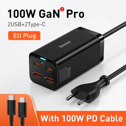Baseus 65W/100W GaN Charger Desktop Laptop Fast Charger 4 in 1 Adapter For iPhone 15 14 13 Pro Max Phone Charger Xiaomi Samsung - Image 8