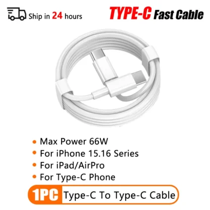 66W Type C PD 30W USB Cable For Apple iPhone 16 15 14 13 11 Pro Max 12 Mini 7 8 Plus XS R Fast Charging USB C Cable Charge Wire - Image 10