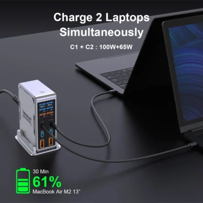 Ubigbuy 300W GaN Charger PPS PD 100W USB Type C 6-Port Digital Display Desktop Fast Charging Station for MacBook iPhone Samsung - Image 5