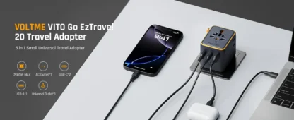 VOLTME PD20W GaN Charger With AC Outlets 2USB C+USB A Mobile Phone Charger for iPhone15 14 Xiaomi USB Wall Socket Travel Charger - Image 8
