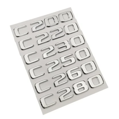 3D ABS Chrome Logo C63 C43 C180 C350 C230 C220 C300 C200 Emblem Car Trunk Sticker For Mercedes W205 W204 AMG Letters Accessories - Image 8