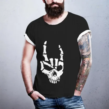 New Men's Gothic Skull Graphic T-shirts Youth Oversized Personalized Y2K Clothes Unisex Streetwear Soft 100% Cotton Short Sleeve - Image 2