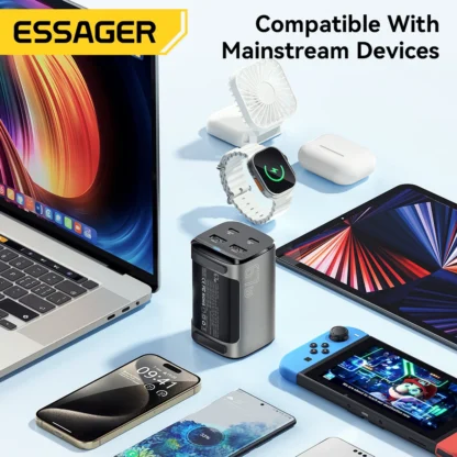 Essager 67W GaN USB C Charger Quick Charge 4.0 QC 3.0 PD USB-C Type C  Desktop Fast Charger For MacBook Samsung iPhone 15 Laptop - Image 4