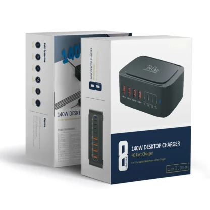 140W 8-Port Multi USB Charger QC3.0 PPS USB C Fast Charger Station For MacBook Laptop Pro Phone iPhone 14 13 Cellphone Charger - Image 12