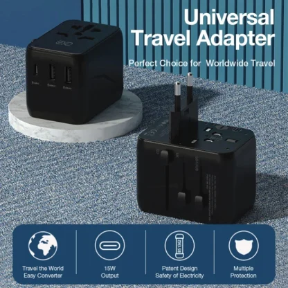 2025 All in One Universal International Travel Adapter 2 USB Port World Travel AC Power Charger Adapter AU US UK EU Converter - Image 3