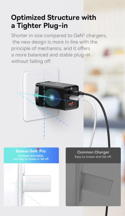 Baseus GaN 65W USB C Charger Quick Charge 4.0 3.0 QC4.0 QC PD3.0 PD USB-C Type C Fast USB Charger For iPhone 16 15 Pro MacBook - Image 17