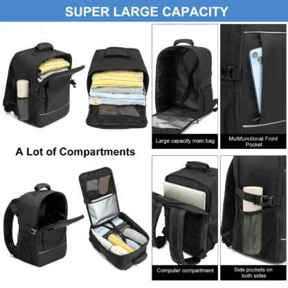 travel backpacks 40x20x25 ryanair cabin bag Unisex Carry-On Suitcase.15.6-inch Laptop Backpack For School,night reflective strip - Image 4