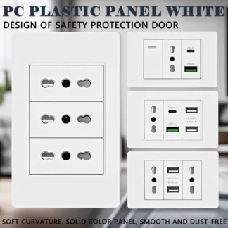 118 PC plastic panelBrazil Mexico Universal USB Type-C 20W Fast Charging Wall Outlet Plug PC Panel Electric Light Switch Office