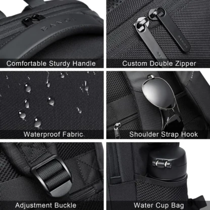 BANGE Travel Waterproof Backpack with USB Charging Port Fit 15.6 Inch Laptop Backpacks for Men and Women, Teenager School Bags - Image 5