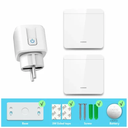 RF Wireless Smart Plug 110V 220V 16A High-power Socket and 86 Wireless Push Button Wall Switch with Battery for Home Appliance - Image 14