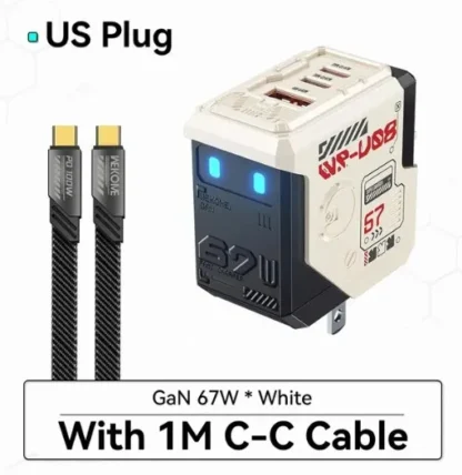 WEKOME Robot 67W GaN Fast Charger Type C Quick Charge QC4.0 PD3.0 PPS Fast USB Charger for iPhone Samsung Xiaomi Tablets Macbook - Image 14