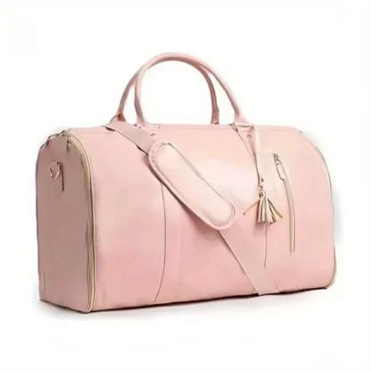 Foldable Women's Travel Convenient Carry-on Clothing Bag Large PU Leather Duffel Bag Women's Business Travel Bag - Image 8
