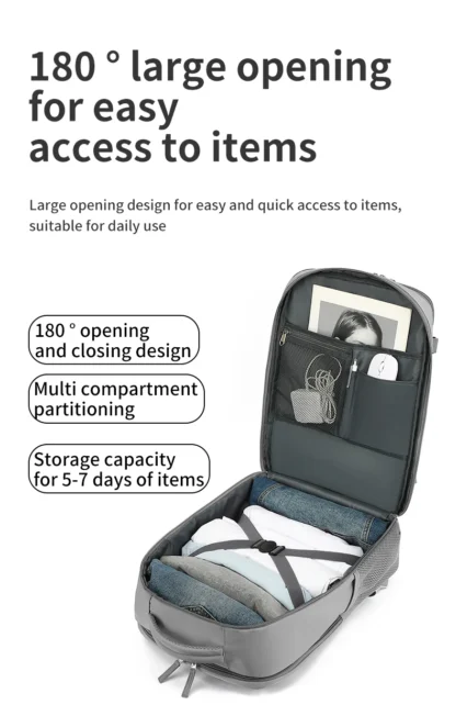 2024 New 3-in-1 Travel Backpack with Large Capacity 30L Multi functional Luggage Backpack for Short Distance Travel - Image 14