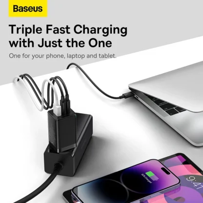 Baseus GaN 65W USB C Charger Quick Charge 4.0 3.0 QC4.0 QC PD3.0 PD USB-C Type C Fast USB Charger For iPhone 16 15 Pro MacBook - Image 4