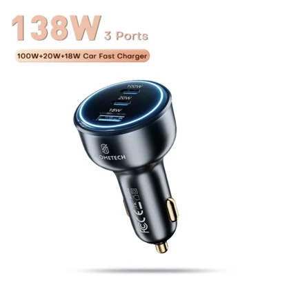 138W Car Charger USB Type C Dual Port USB Phone Fast Charger PD Fast Charging for IPhone 14 Samsung Xiaomi  IPad Laptops Tablets - Image 7