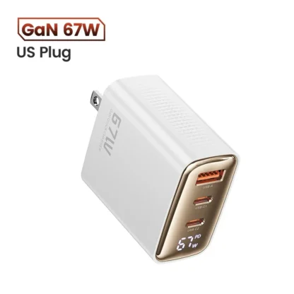 Toocki 67W GaN USB Type C Charger Digital Display 65W 45W PPS PD QC4.0 Quick Charge For Macbook Laptop IPAD Tablet iPhone 15 14 - Image 7