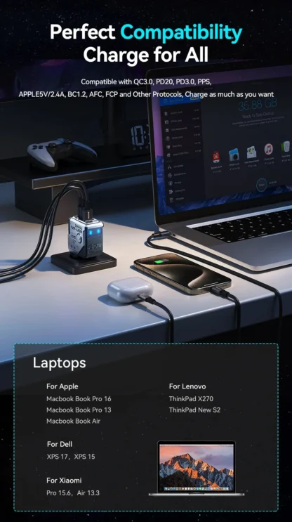 WEKOME Robot 67W GaN Fast Charger Type C Quick Charge QC4.0 PD3.0 PPS Fast USB Charger for iPhone Samsung Xiaomi Tablets Macbook - Image 19