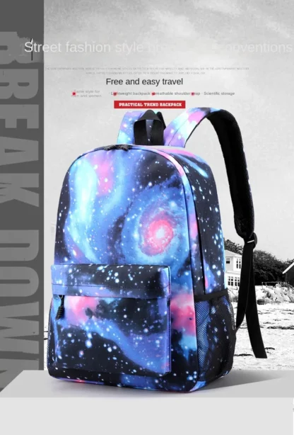 Ronaldo print student schoolbag 3-piece set youth backpack pencil case shoulder bag set - Image 43