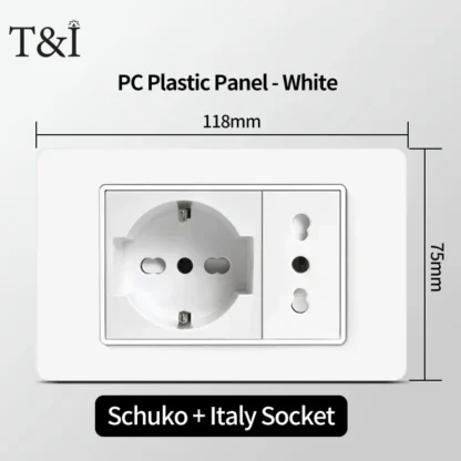118 PC plastic panelBrazil Mexico Universal USB Type-C 20W Fast Charging Wall Outlet Plug PC Panel Electric Light Switch Office - Image 18