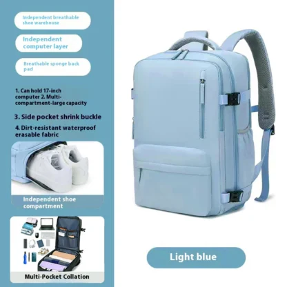 Customized commuting large capacity backpack with dry and wet separation storage, mommy travel bag, short distance business trip - Image 11