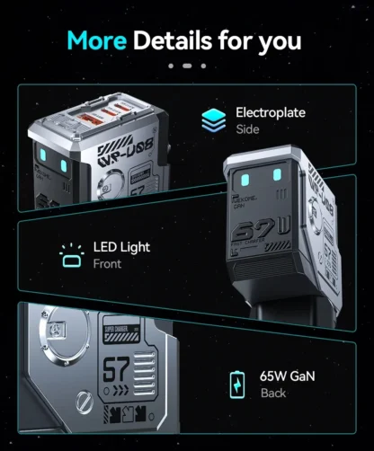 WEKOME Robot 67W GaN Fast Charger Type C Quick Charge QC4.0 PD3.0 PPS Fast USB Charger for iPhone Samsung Xiaomi Tablets Macbook - Image 27