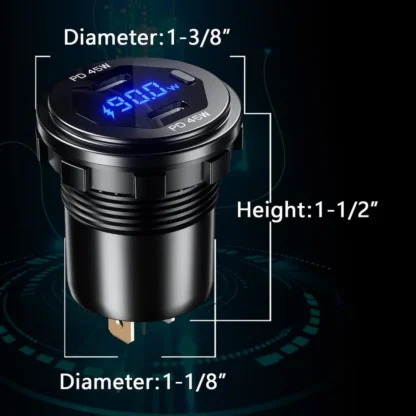 90W Quick Charge Car Charger PD Port Fast Charging Switch ON/OFF Phone Charger LED Display Power Adapter 12V 24V for Car Boat RV - Image 20