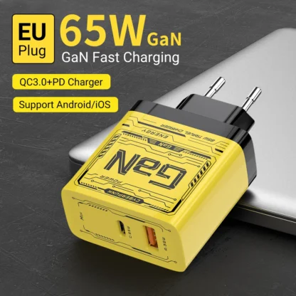 Gopala 65W GaN Charger USB Fast Charging Adapter EU/US Charge Head Mobile Phone Type C Cable for iphone 16 15 14 Power Adapters - Image 7