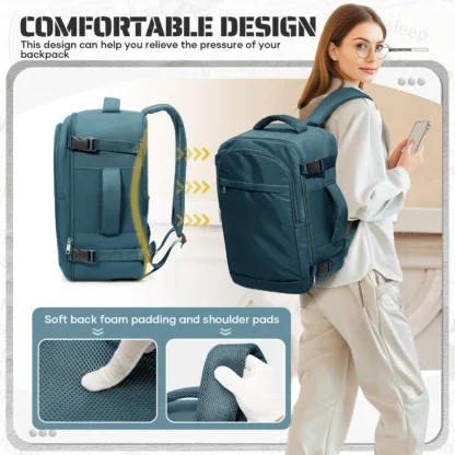Cabin Bag Underseat Travel Backpack, Women Mens Outdoor Backpack Carry-on Backpack, Cabin Luggage Aviation Wizzair 40x30x20 Bag - Image 11
