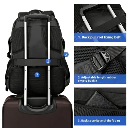 Backpack Backpack Men's Casual Business Computer Bag School Bag Men's Trend Simple Commuting Large Capacity Travel Bag Men's - Image 5