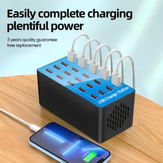 USB Charging Station 150W 30-Port Multi Device Charger Fast Charging Station for Multiple Devices Phone Watch Pad Speakers