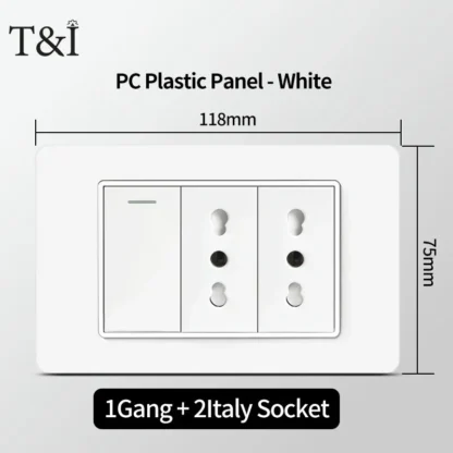 118 PC Panel Chile Plug 16A Smart Wall Socket USB Type-C 20W Fast Charging Home Office Italian EU Power Outlet White Retardant - Image 24