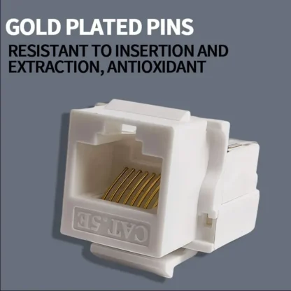 10/100 PCS Cat5e Tool-Less Keystone Jack Connector Adapter, Keystone Module Connector Internet Network Ethernet LAN Cable - Image 2