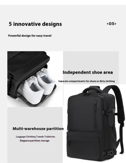 Customized commuting large capacity backpack with dry and wet separation storage, mommy travel bag, short distance business trip - Image 26